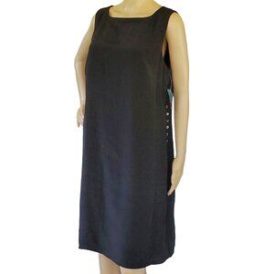 Max Studio Little Black Dress Womens XL Sleeveless Side Button Lined Back Zipper